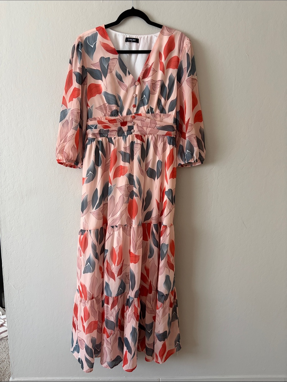 Chicwish Pink Floral Maxi Dress